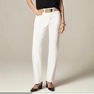 J Crew Women's '84 Slouchy Straight Leg Jean Size 31 Petite White Mid Rise